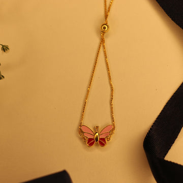 Butterfly enamel slider Bracelet